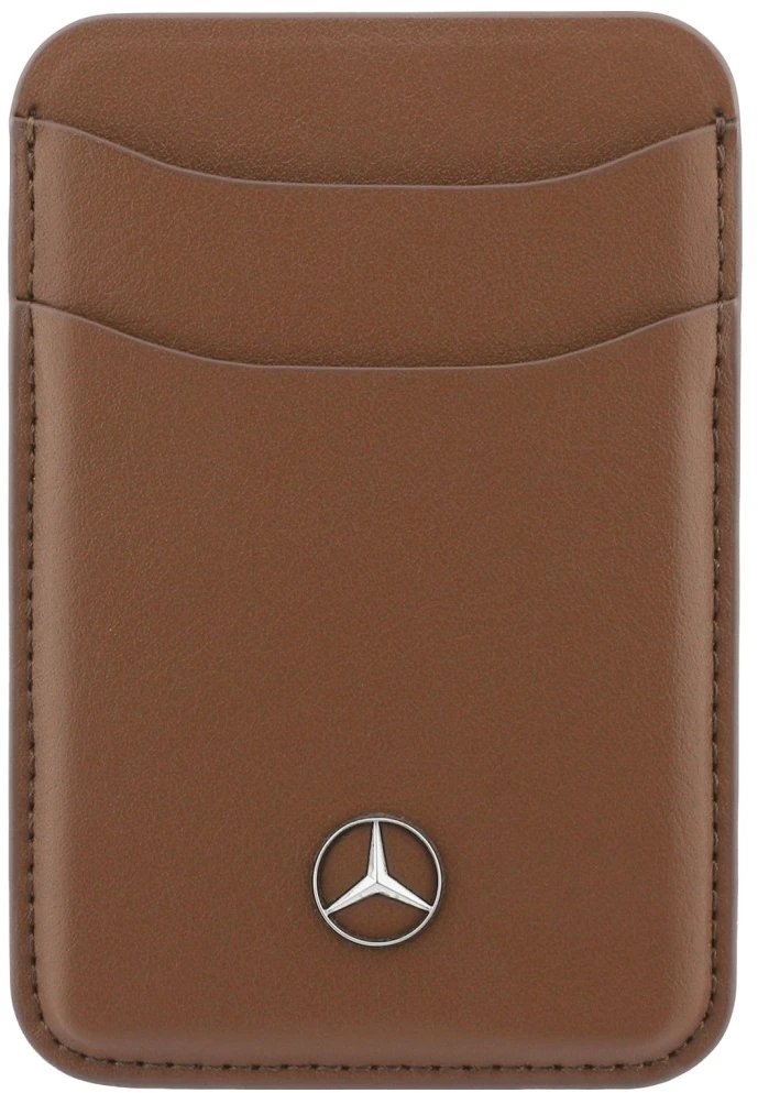Dėklas Rinkinys etui + portfel Mercedes Grilis Pattern Leather MagSafe do iPhone 18 Pro Max / 17 Pro Max camel