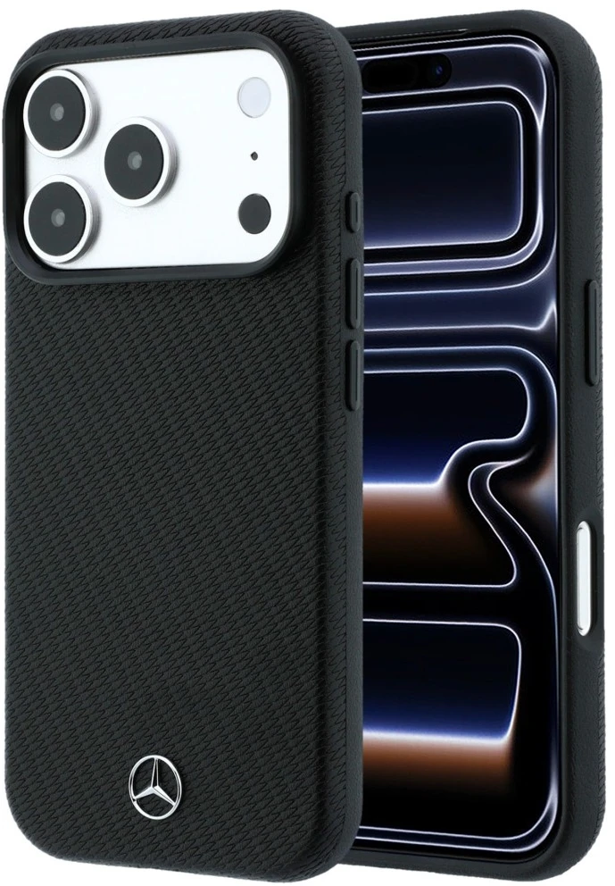 Dėklas Rinkinys etui + portfel Mercedes Grilis Pattern Leather MagSafe do iPhone 18 Pro Max / 17 Pro Max juoda