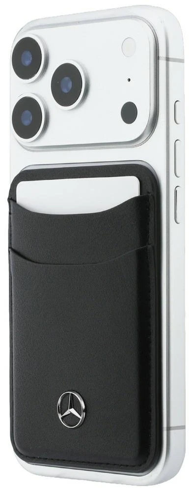Dėklas Rinkinys etui + portfel Mercedes Grilis Pattern Leather MagSafe do iPhone 18 Pro / 17 Pro juoda