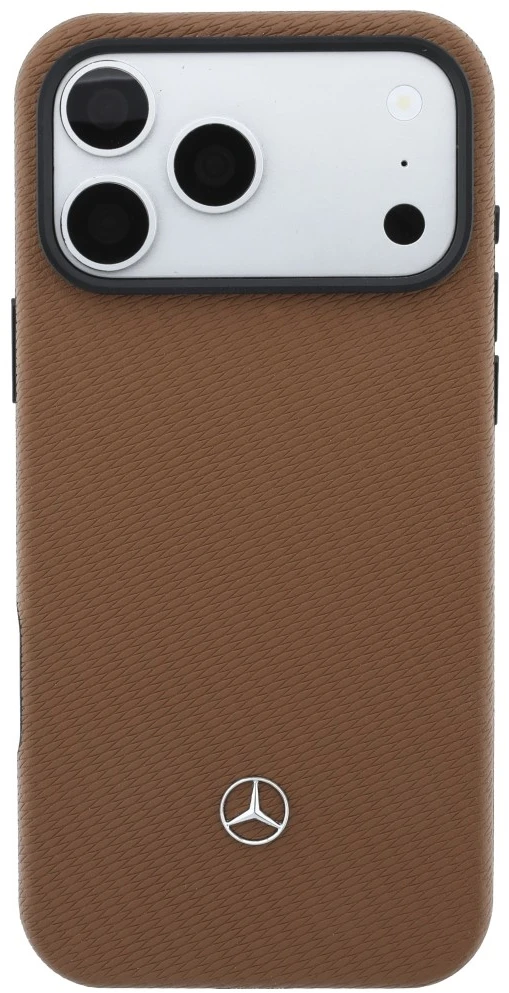 Dėklas Rinkinys etui + portfel Mercedes Grilis Pattern Leather MagSafe do iPhone 18 Pro Max / 17 Pro Max camel