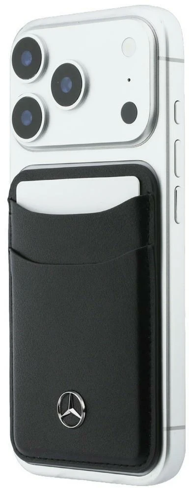 Dėklas Rinkinys etui + portfel Mercedes Grilis Pattern Leather MagSafe do iPhone 18 Pro Max / 17 Pro Max juoda