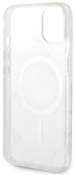 Guess Rinkinys GUBPP14MHMEACSH Dėklas+Įkroviklis Apple iPhone 14 Plus / 15 Plus 6.7″ baltos spalvos kietas dėklas Marble