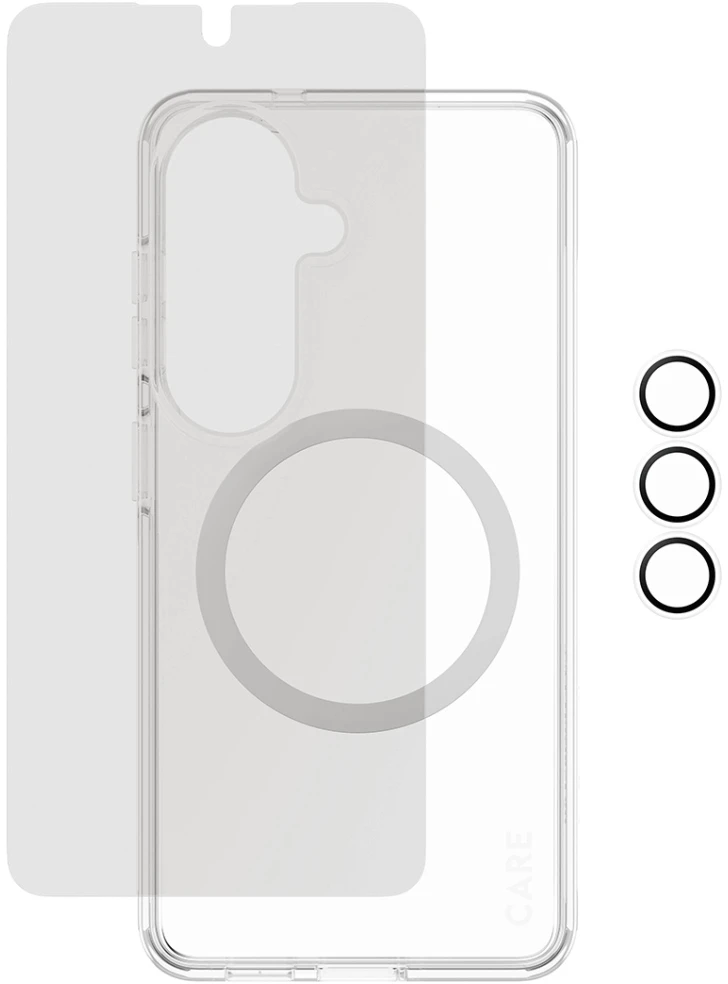 Panzer Glass Rinkinys ochronny CARE by PanzerGlass Privacy 3w1 Dėklas+Szkło+Lens do Samsung Galaxy S26