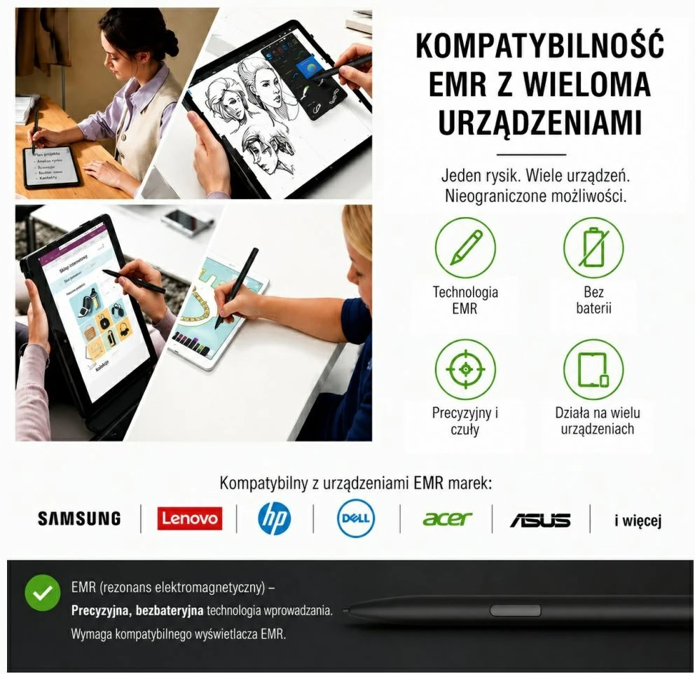 Rysik 4smarts Stylus Pen Multi-Device Pieštukas Pro EMR juoda