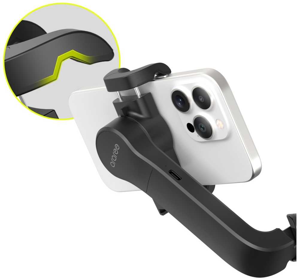Selfie Stick Gimbal Araree Pod Gimbal 1X Tripod juoda