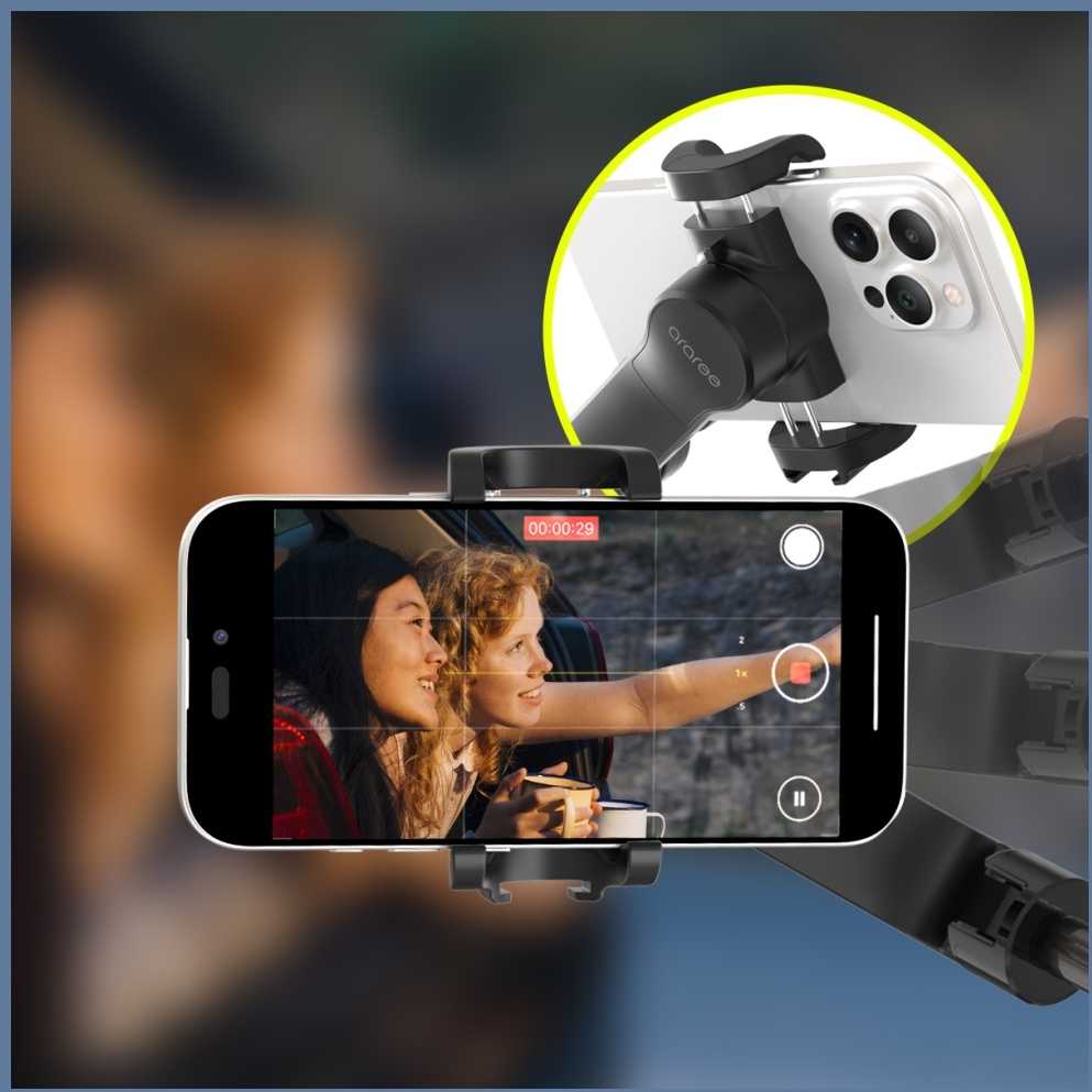 Selfie Stick Gimbal Araree Pod Gimbal 1X Tripod juoda