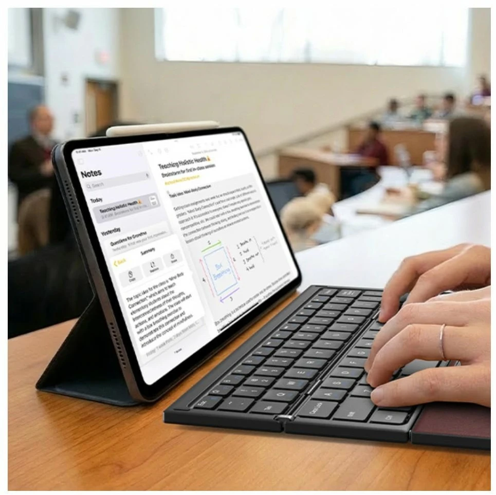 Składana klaviatūra su touchpadem SODI ZO1T Tri-Fold Bluetooth raudona