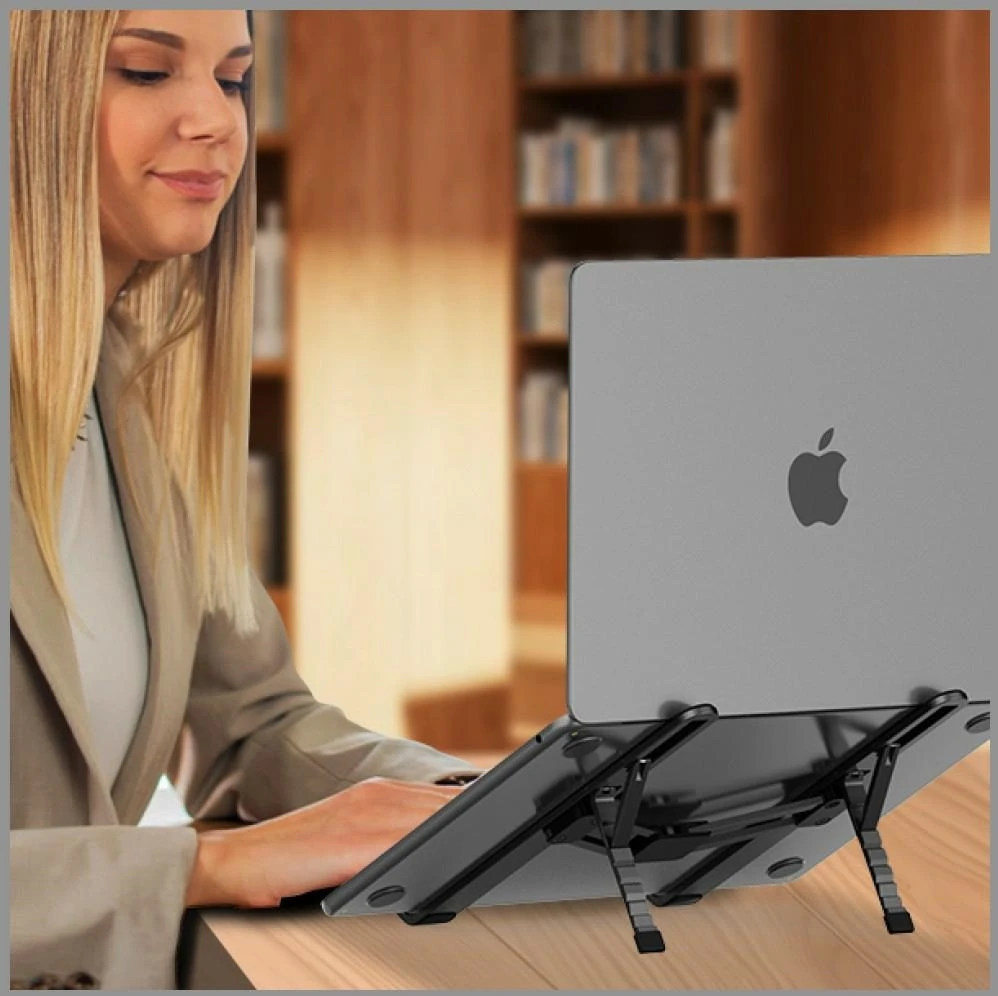 SODI 315 Regulowany składany stojak na laptopa juoda