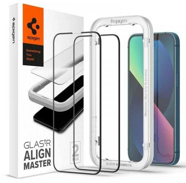 SPIGEN ALM GLASS FC 2-PACK IPHONE 13/13 PRO Juodas