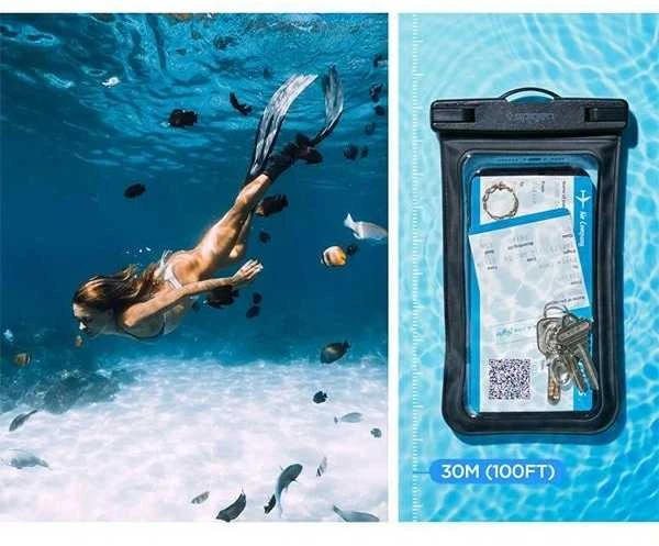 Spigen Aqua Shield A601 vandeniui atsparus dėklas IPX8 – juodas