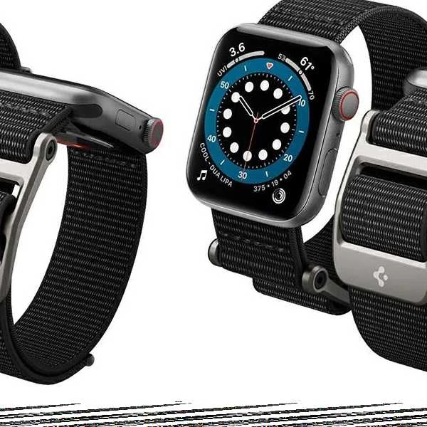 Dėklas Spigen Fit Lite Ultra Apple Watch 4 / 5 / 6 / 7 / 8 / SE / Ultra (42 / 44 / 45 / 49 mm) oranžinės spalvos