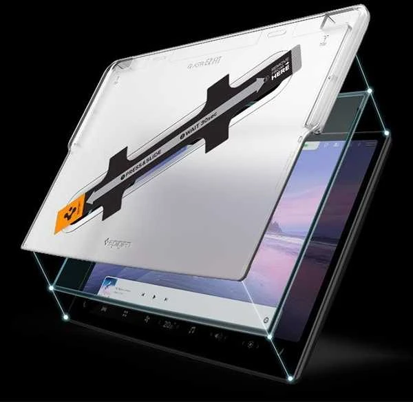 TEMPERED GLASS Spigen GLAS.TR "EZ FIT" TESLA MODEL X 2022 / MODEL S 2021 Juodas