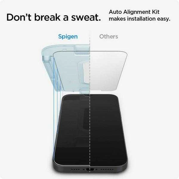 Apsauginis ekrano stiklas Spigen TR „EZ FIT” 2-pack Apple iPhone 12/12 Pro