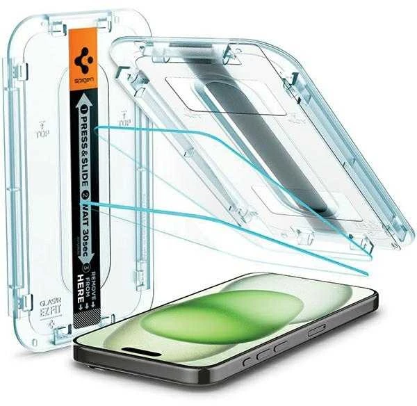 GRŪDINTAS STIKLAS SPIGEN GLAS.TR EZ FIT IPHONE 15 PLUS CLEAR