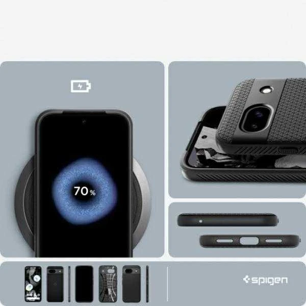 Spigen Liquid Air dėklas skirtas Google Pixel 8a, spalva - Matte Black