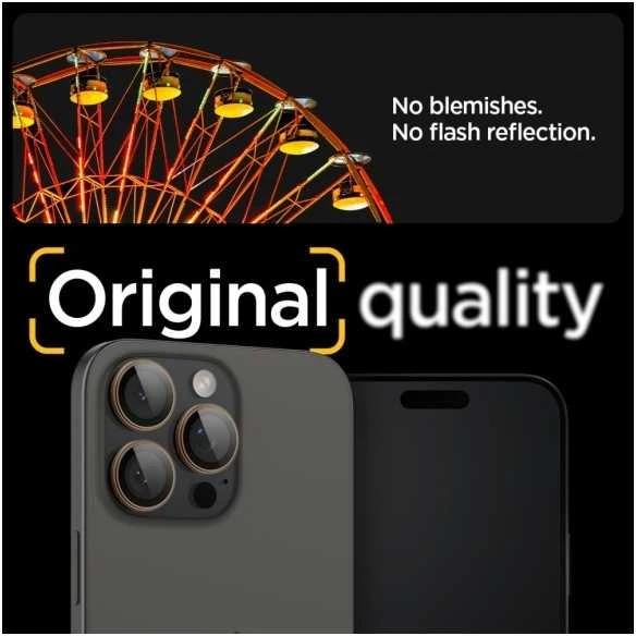 Spigen OPTIK PRO GLAS.TR ”EZ FIT” KAMEROS APSAUGOS 2 PAKUOTĖS Apple iPhone 16 PRO / PRO MAX DESERT TITANIUM