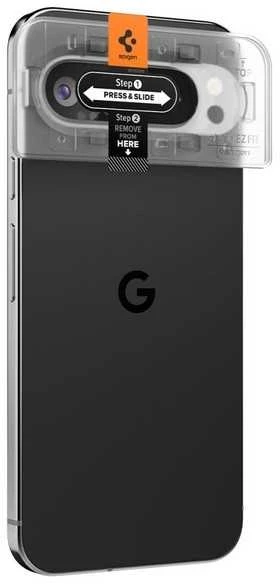Kameros apsauga Google Pixel 9 Pro Spigen Optik. TR ”EZ FIT” kameros apsauga 2-pack Crystal Clear