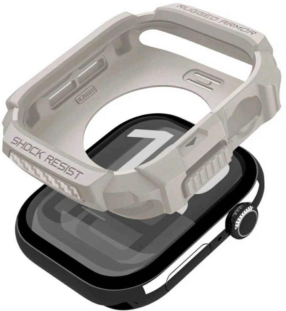 Spigen Rugged Armor dėklas skirtas Apple Watch 42mm – rusvai gelsvas