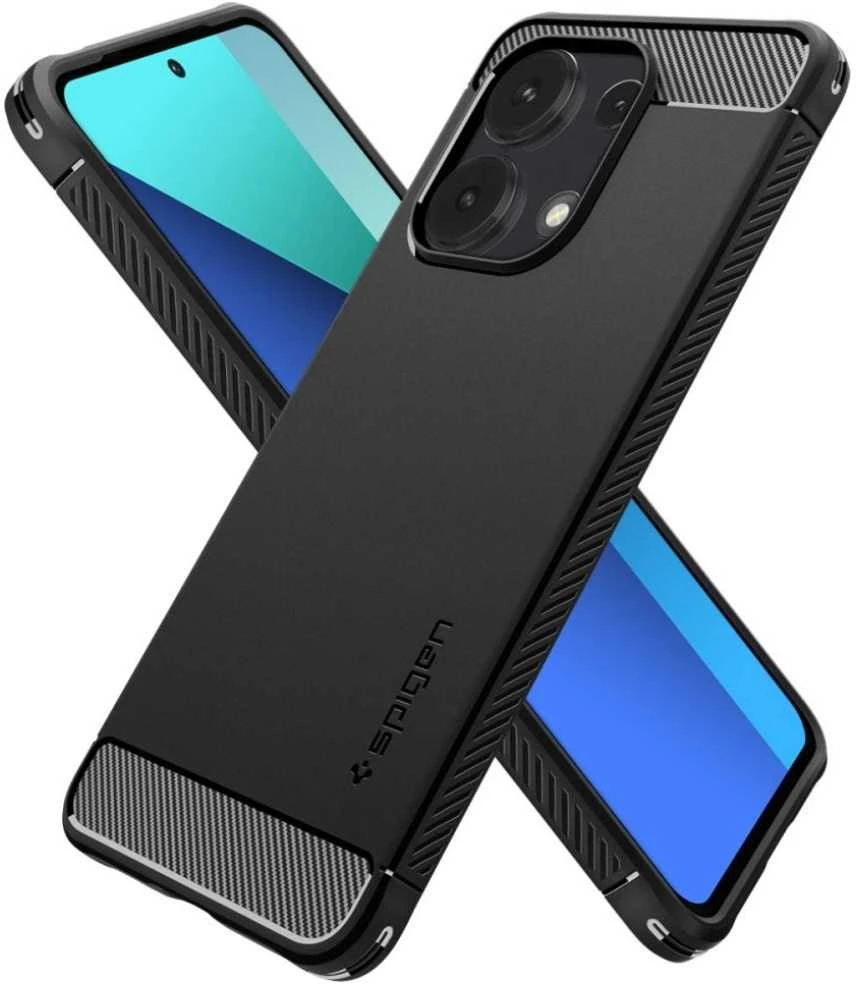 Dėklas Spigen Rugged Armor, matinės juodos spalvos – Xiaomi Redmi Note 13