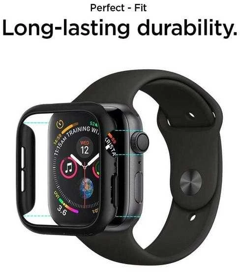 Išmaniojo laikrodžio Apple 4 ekrano rėmelis, Juodos spalvos, 44mm