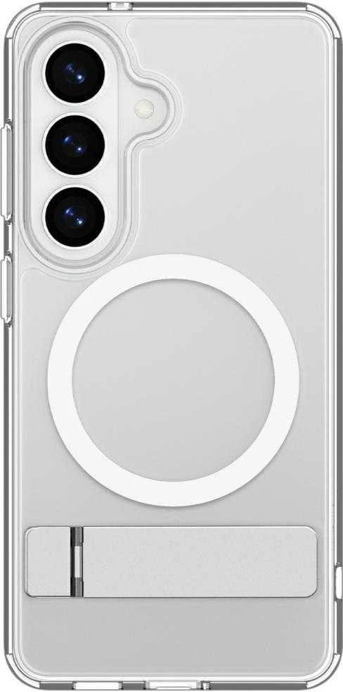 Spigen Ultra Hybrid S Mag MagSafe dėklas skirtas Samsung Galaxy S26 – skaidruus ir baltos spalvos