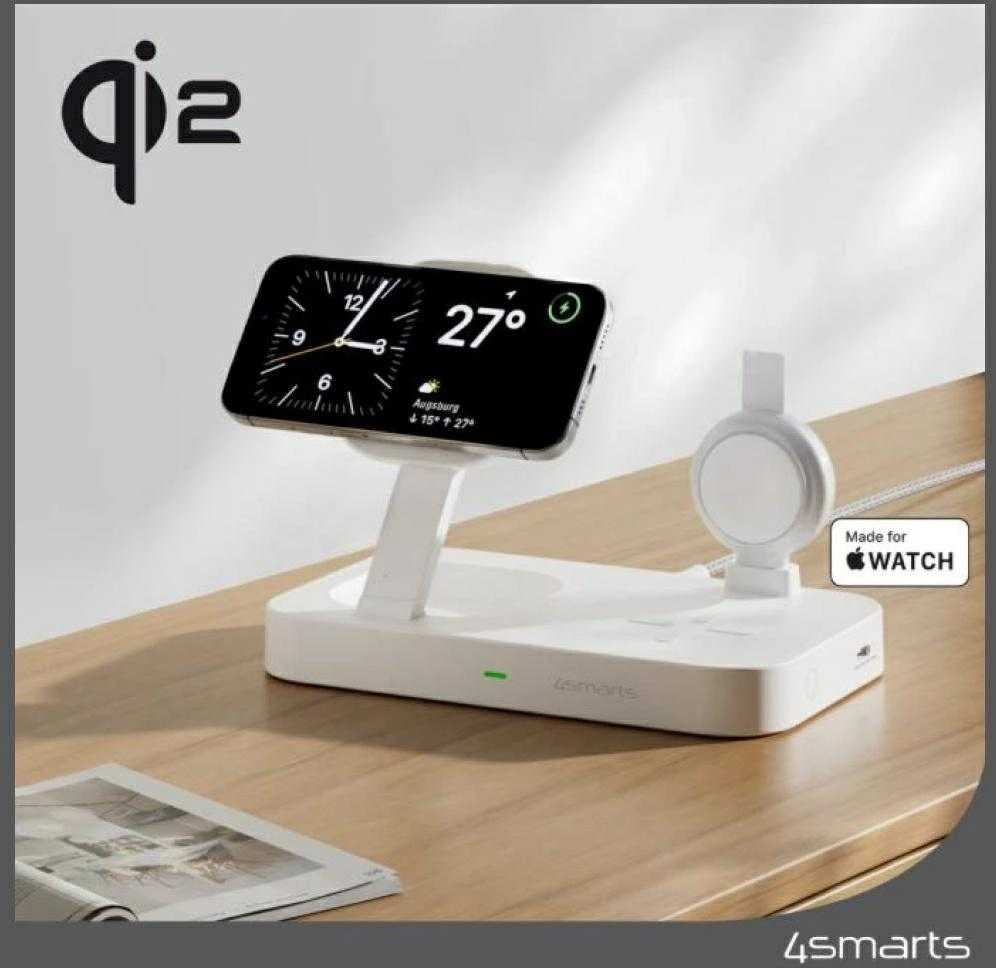 Įkroviklis 4smarts Trident Qi2 MFi Fast Charger Baltas (540999)
