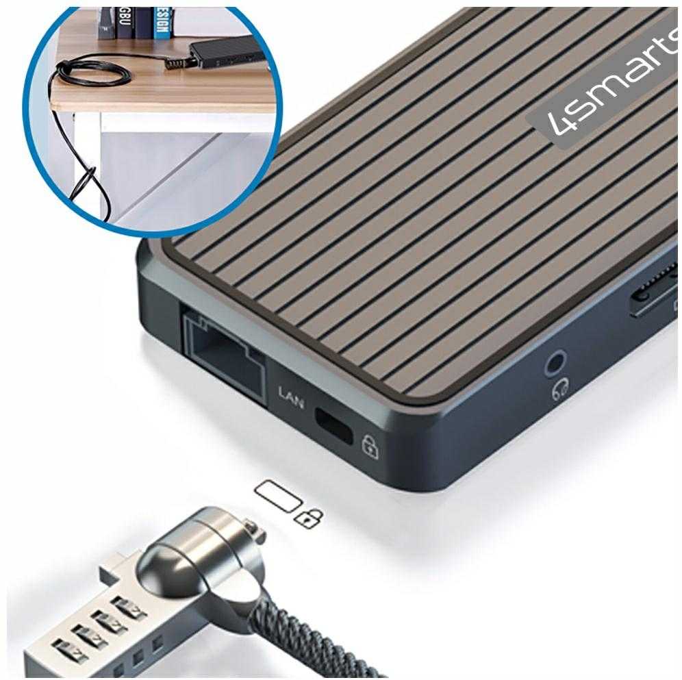 „4smarts SmartDock 11w1“ | 4x USB-A | USB-C PD 100W | RJ45 | Garsas/mikrofonas | HDMI | 2x DP