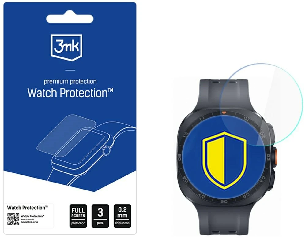 3MK FlexibleGlass Watch hibridinis stiklas, skirtas Samsung Galaxy Watch Ultra 2 (2026)