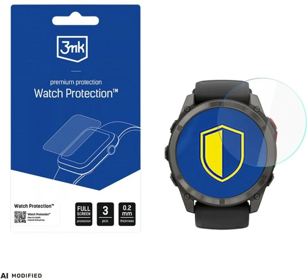 3mk Watch Protection ARC Išmanusis laikrodis Ekrano apsauga, skirta Garmin Fenix ​​​​8 Pro 51 mm (Amoled, MicroLED)
