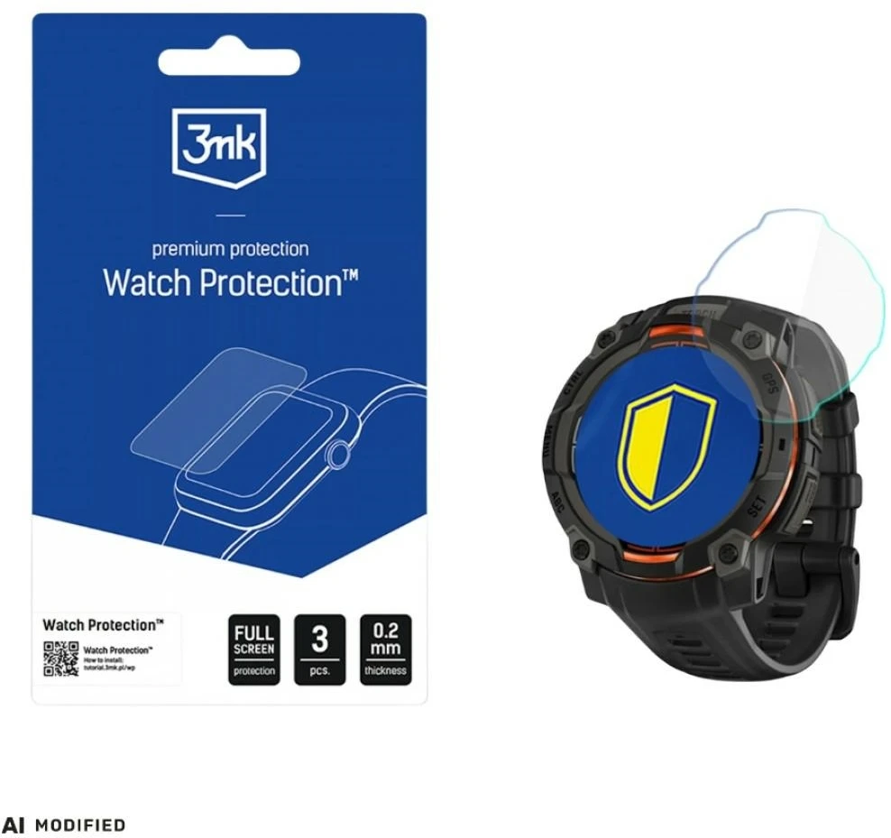 Garmin Instinct 3 45mm (Amoled, Solar) – 3mk Watch Protection FlexibleGlass