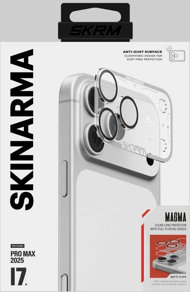 Camera Lens Glass Skinarma Magma Full Matte skirtas Apple iPhone 17 Pro Max pilkas