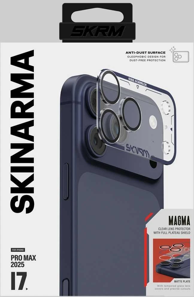 Camera Lens Glass Skinarma Magma Full Matte skirtas Apple iPhone 17 Pro Max mėlynas