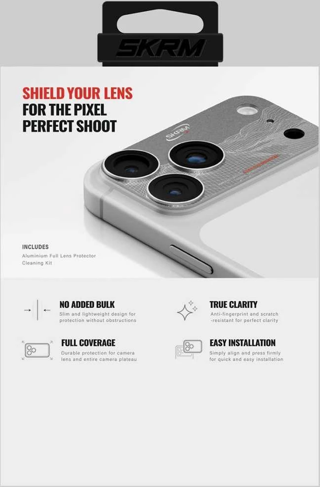 Camera Lens Glass Skinarma Sonix Full Aliuminio skirtas Apple iPhone 17 Pro sidabrinis