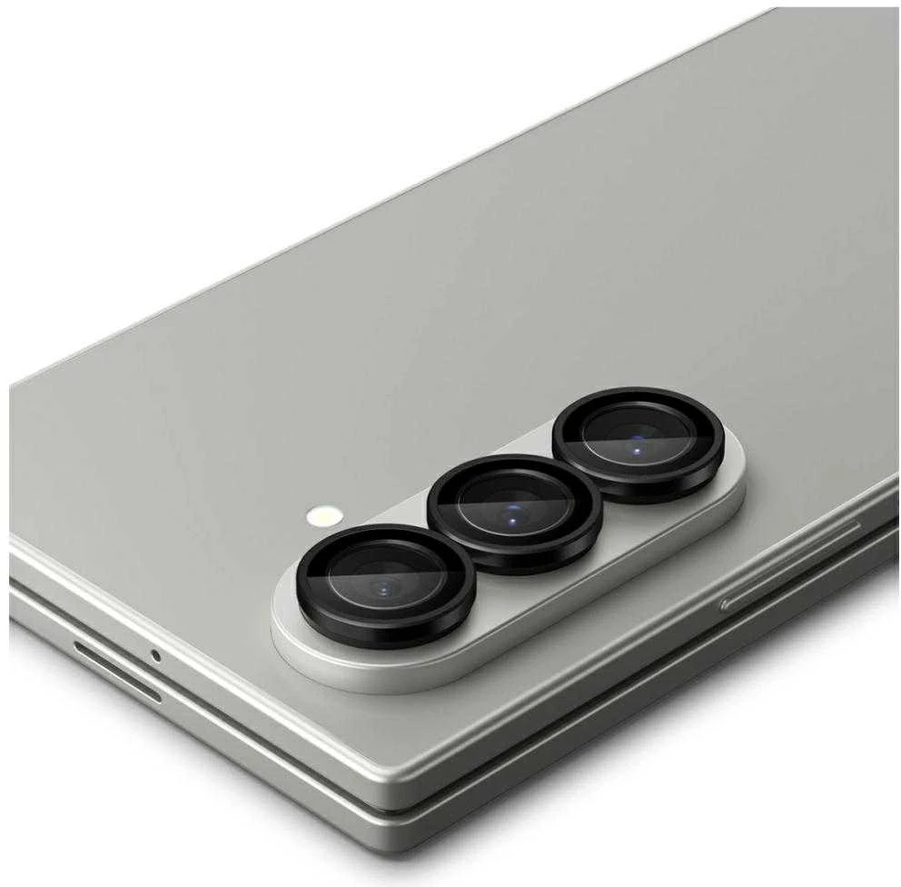 Juoda kameros apsauga Samsung Galaxy Fold 7 telefonui „Spigen Optik Pro HD GLAS.TR ”EZ FIT” 2 vnt.”