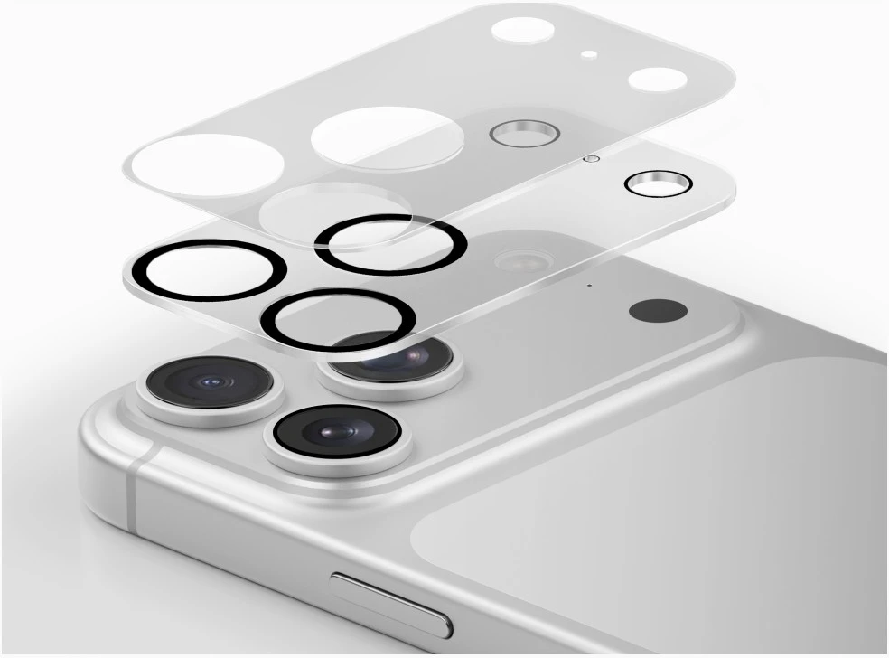 Szkło na objektyvas aparatu UNIQ Optix Clearshield Frameguard Camera Lens Protector do iPhone 18 Pro Max crystal clear su aplikatorem
