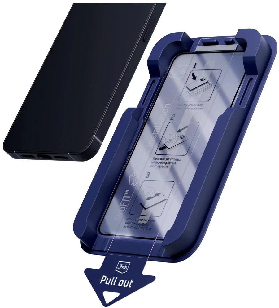 Szkło prywatyzujące 3MK HardGlass Max Privacy su aplikatorem do Apple iPhone 18 Pro Max juoda