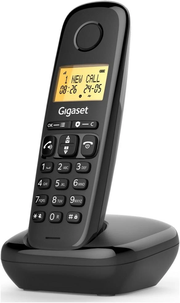 Telefonas stacionarus Gigaset Gigaset Telefonas DECT analog Basic 100 juoda