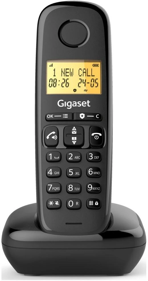 Telefonas stacionarus Gigaset Gigaset Telefonas DECT analog Basic 100 juoda