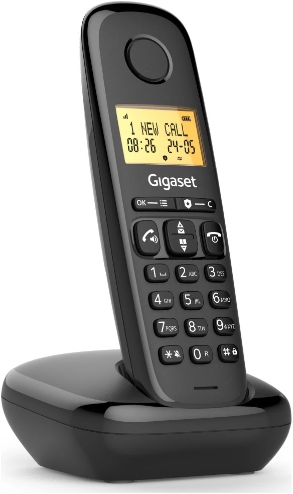 Telefonas stacionarus Gigaset Gigaset Telefonas DECT analog Basic 100 juoda