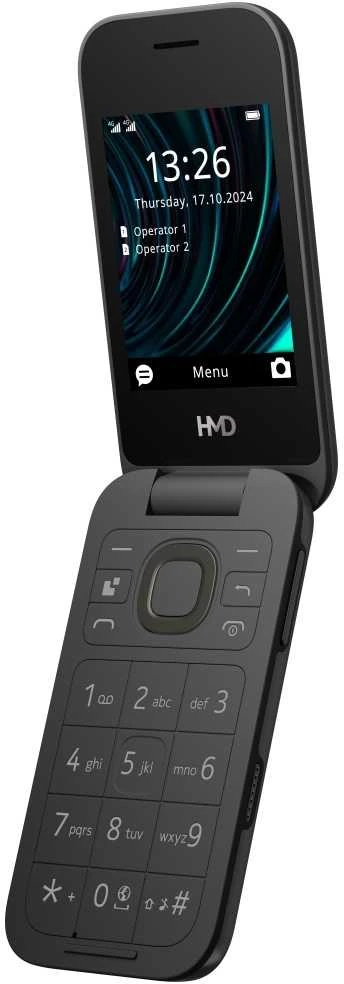 Atlenkiamas telefonas HMD 2660 Flip TA-1711 Dual SIM, Juodas