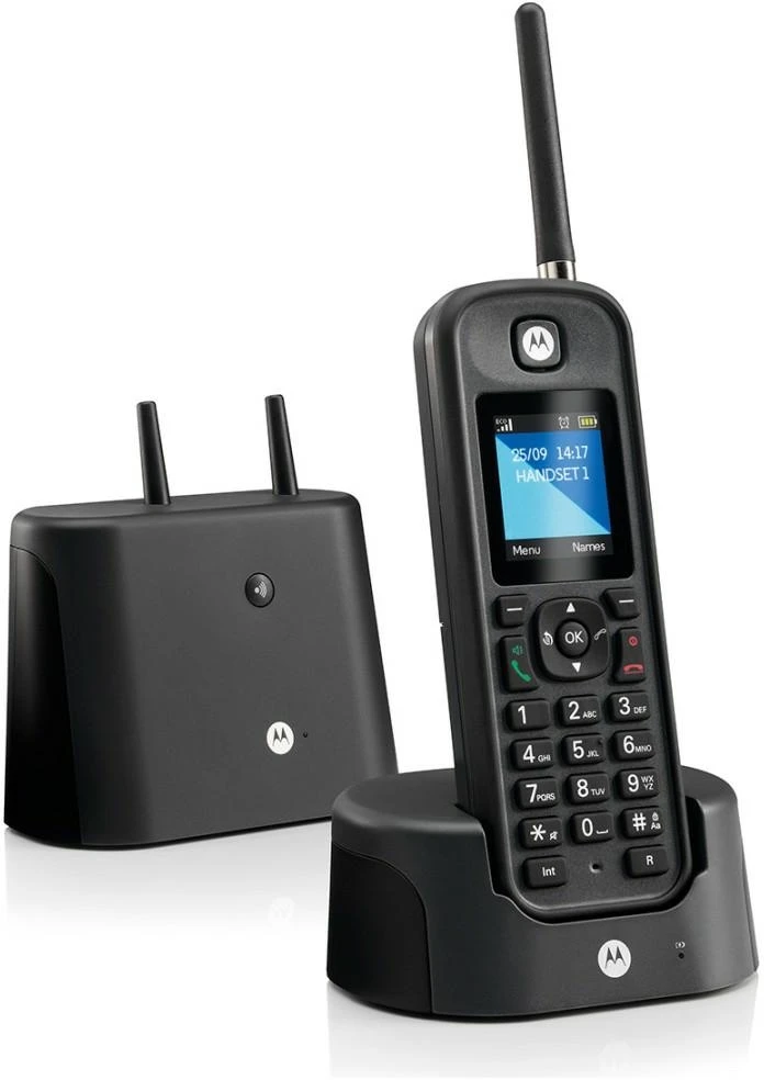 Telefonas stacionarus belaidis dalekiego zasięgu Motorola O201 juoda