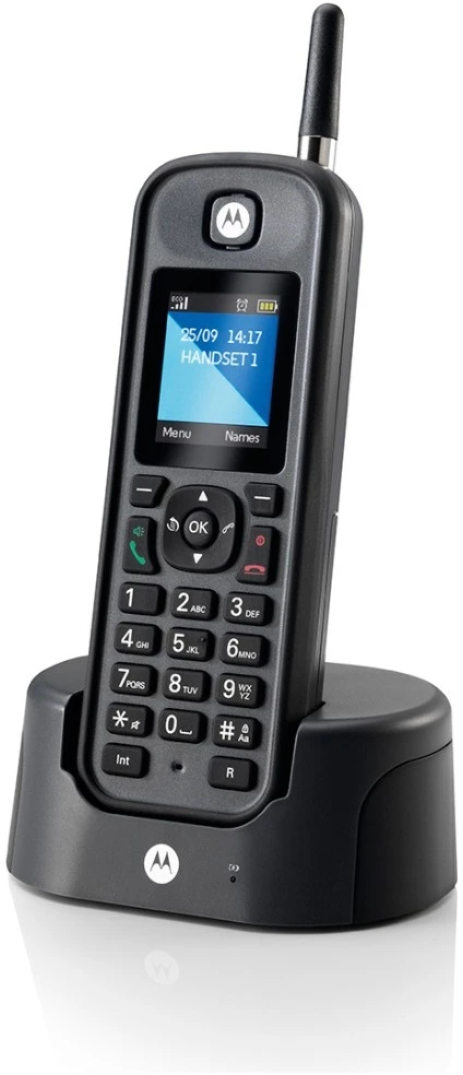 Telefonas stacionarus belaidis dalekiego zasięgu Motorola O201 juoda