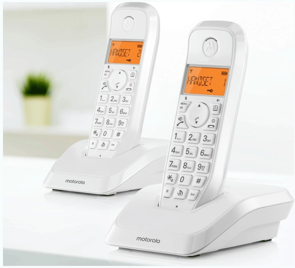 Telefonas stacionarus belaidis komplektas 2 vnt. Motorola S1202 balta