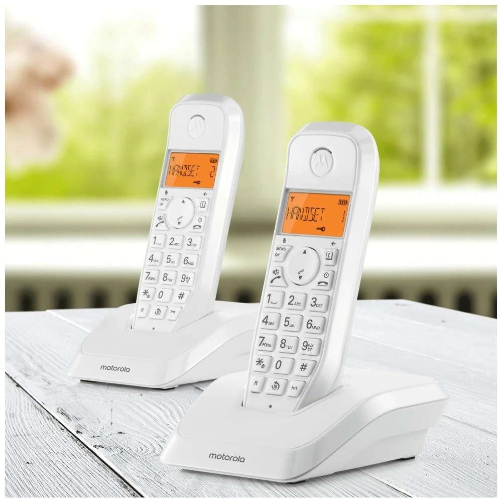 Telefonas stacionarus belaidis komplektas 2 vnt. Motorola S1202 balta