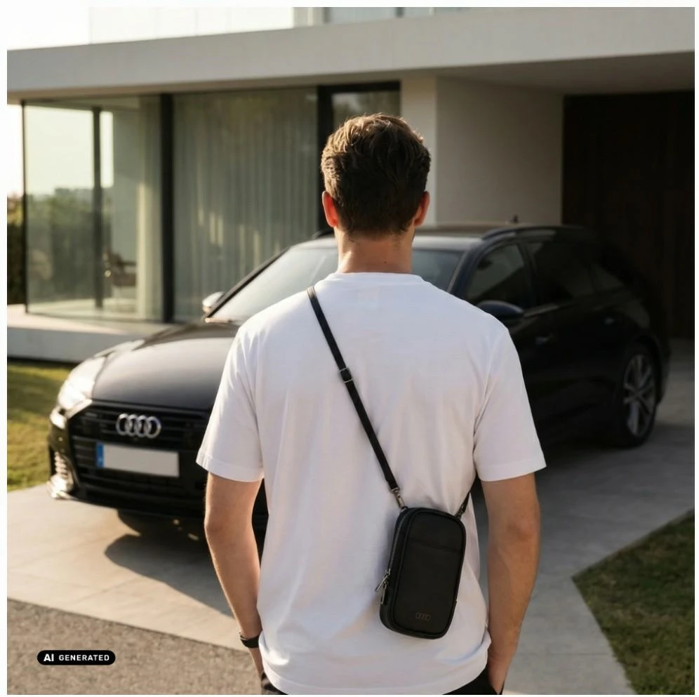 Torebka na telefon Audi A6 Synthetic Leather D2 juoda