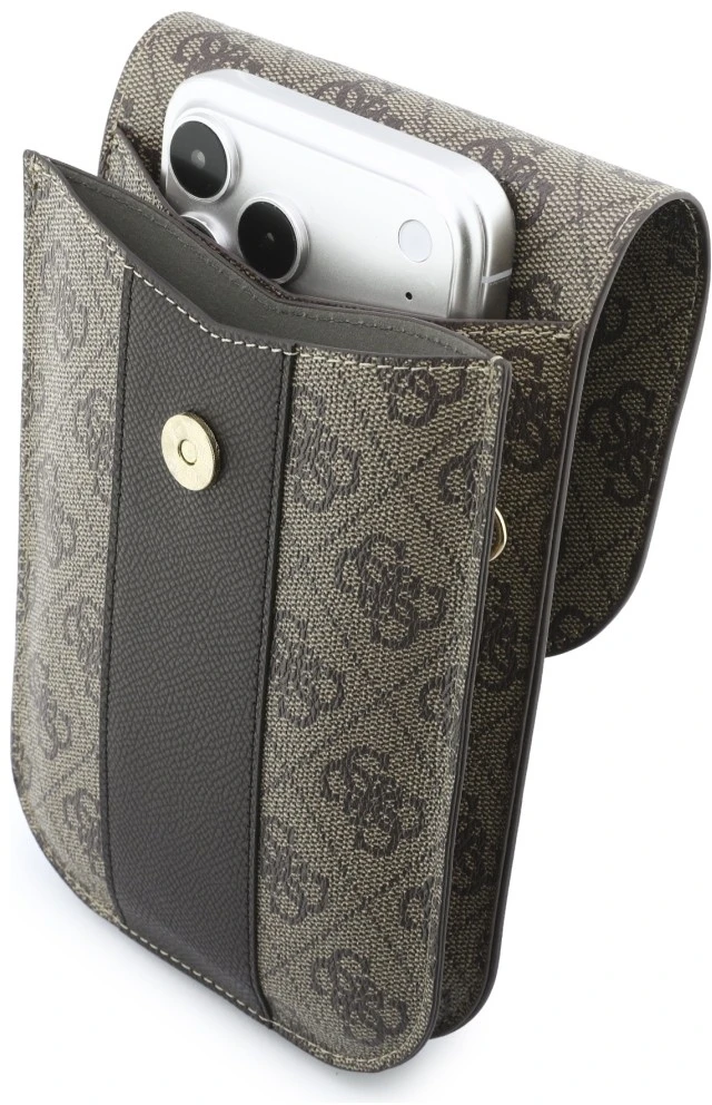Phone bag Guess 4G & Classic Logos Stripe Strap ruda