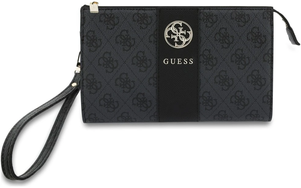 Torebka na telefon Guess 4G with Round 4G & Classic Logos Stripe juoda