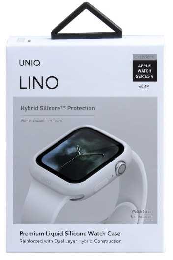 UNIQ Lino dėklas Apple Watch Series 4/5/6/SE 40mm. balandis baltas