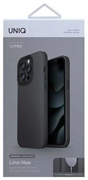 Dėklas UNIQ Lino Hue Case iPhone 13 Pro / 13 6,1" anglies akiniai MagSafe