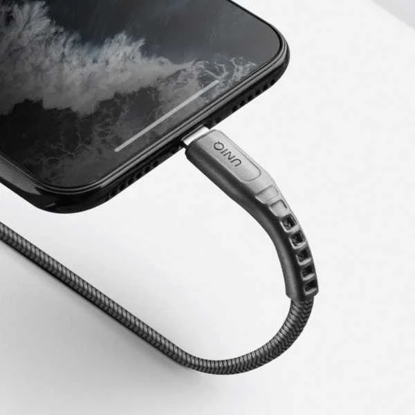 UNIQ MFI Flex kabelis USB-C-Lightning 18W nailono anglies pilkas